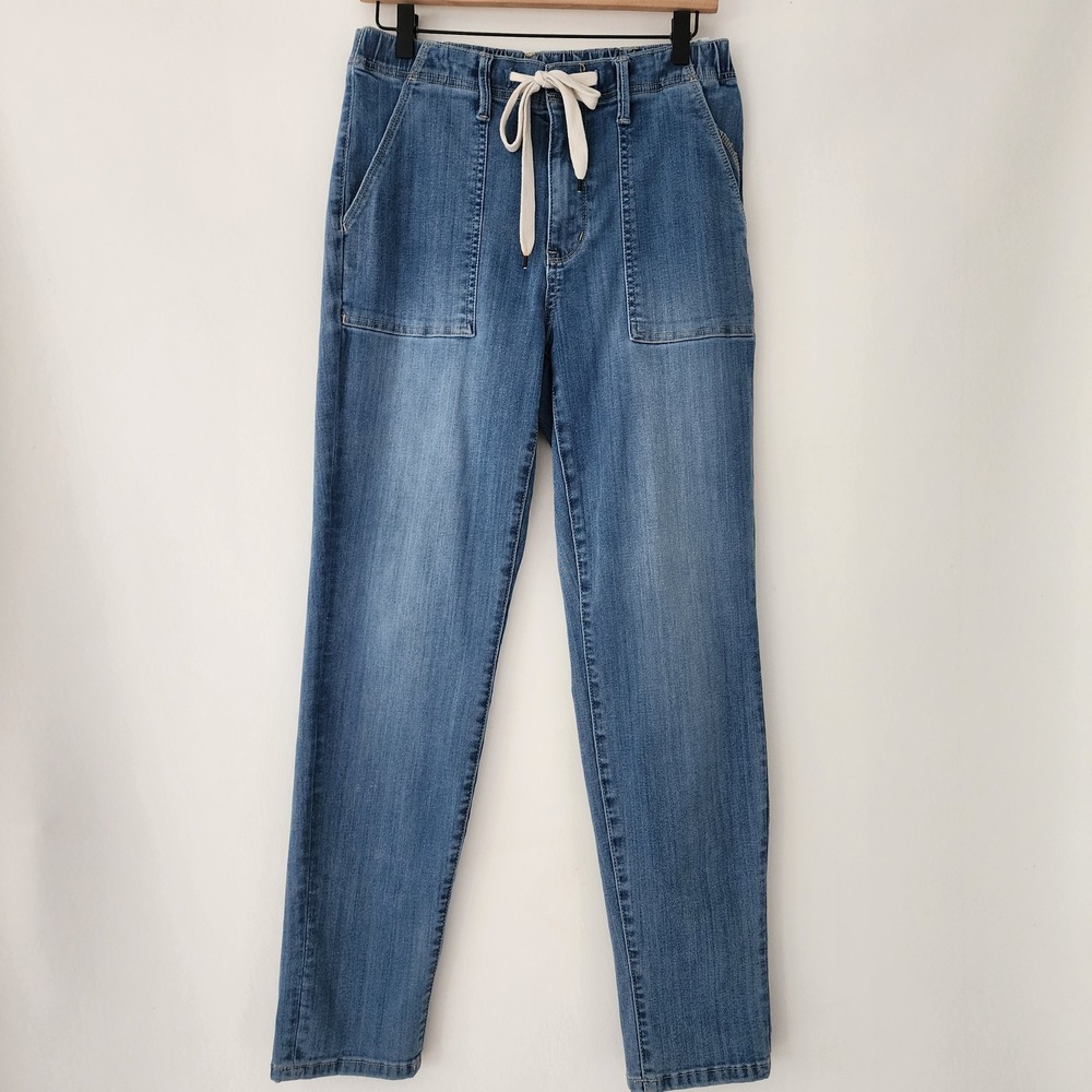 Judy Blue Medium Wash Denim‎ jeans pants square pockets tie womens size 7/28